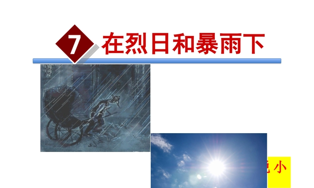 2018年九年级语文上册 第二单元 7 在烈日和暴雨下课件 苏教版