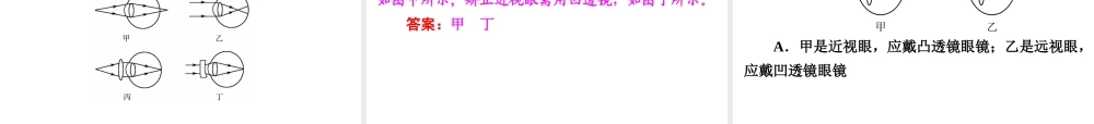 【中考备战策略】2015年中考科学总复习 专题13 透镜和视觉（考点知识梳理+中考典例精析+考点训练）课件 浙教版