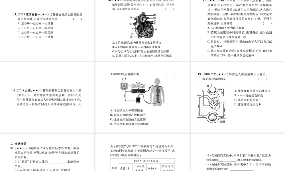 PK中考（江西专用）中考生物 同步高效集训（十二）课件-人教级全册生物课件