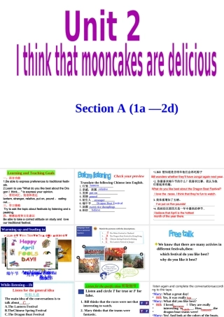 Unit 2 Section A-1a-2d