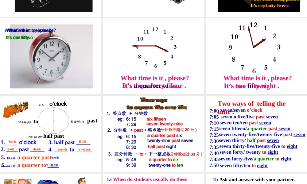 Unit 2 What time do you go to school Period 3课件