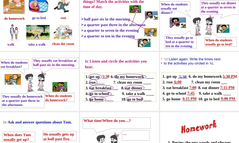Unit 2 What time do you go to school Period 3课件