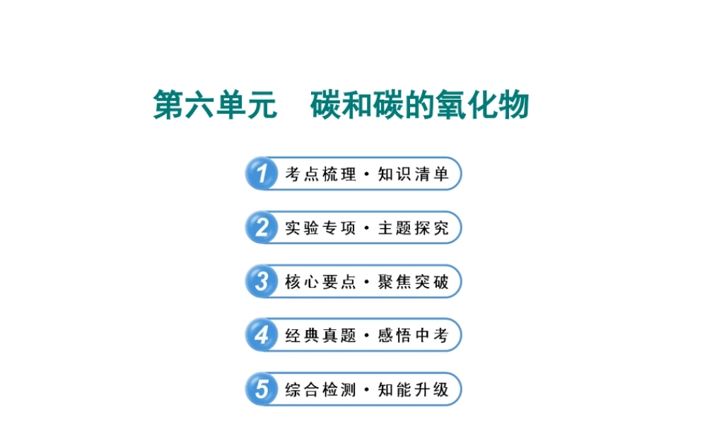 【全程复习方略】2013版中考化学 第六单元 碳和碳的氧化物课件（含中考示例） 新人教版
