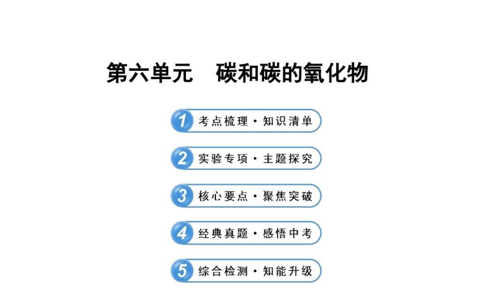【全程复习方略】2013版中考化学 第六单元碳和碳的氧化物（含中考示例） 课件 新人教版