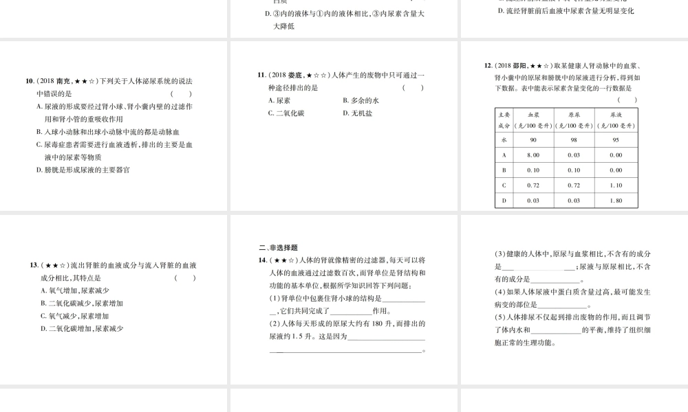 PK中考（江西专用）中考生物 同步高效集训（十三）课件-人教级全册生物课件