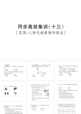 PK中考（江西专用）中考生物 同步高效集训（十三）课件-人教级全册生物课件