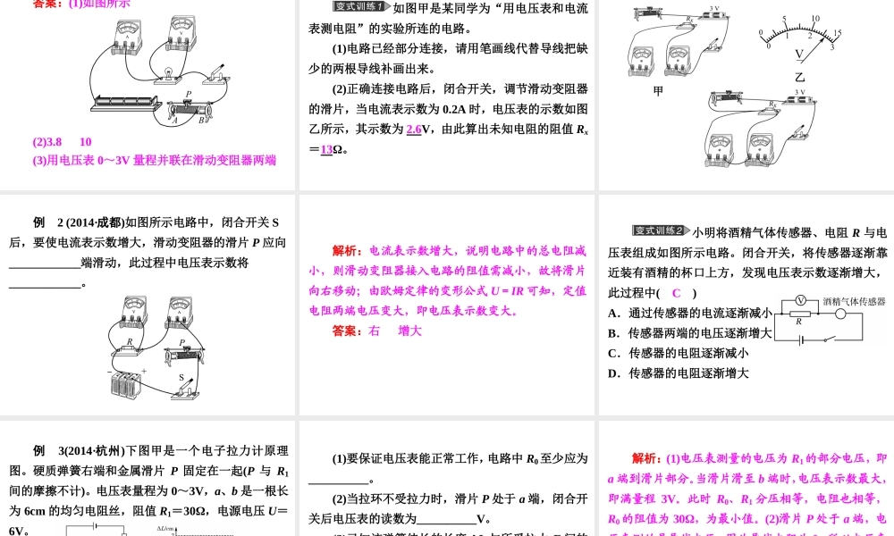 【中考备战策略】2015年中考科学总复习 专题21 欧姆定律（考点知识梳理+中考典例精析+考点训练）课件 浙教版