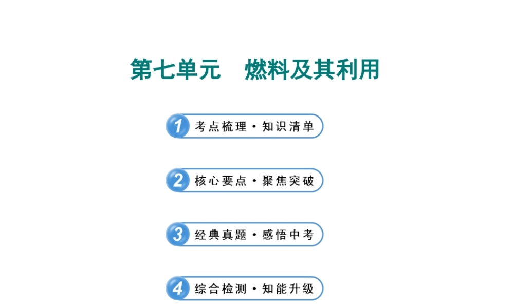 【全程复习方略】2013版中考化学 第七单元 燃料及其利用课件（含中考示例） 新人教版