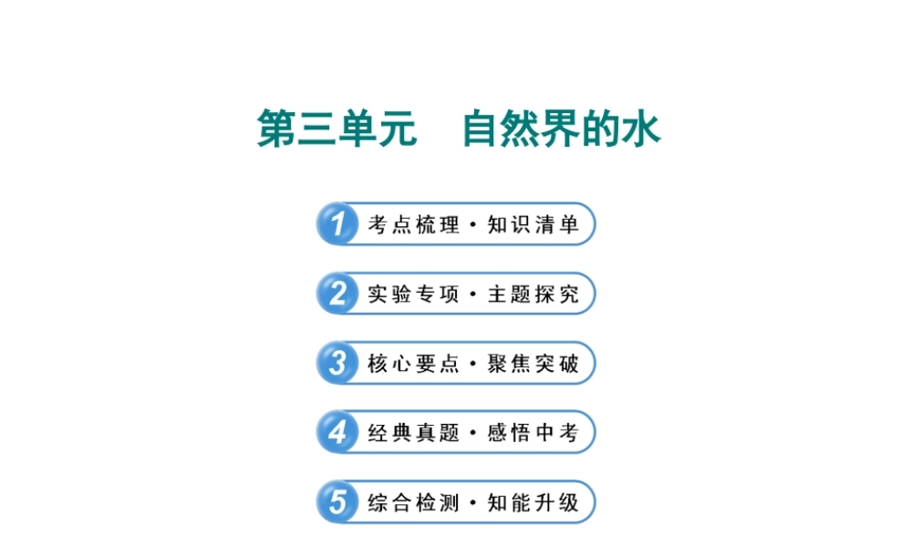 【全程复习方略】2013版中考化学 第三单元 自然界的水课件（含中考示例） 新人教版