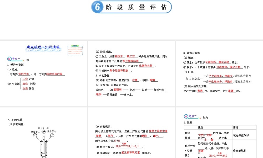 【全程复习方略】2013版中考化学 第三单元 自然界的水课件（含中考示例） 新人教版