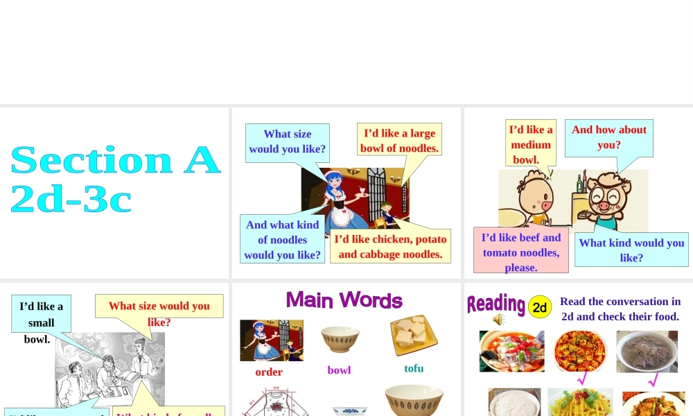 Unit 10 I’d like some noodles perion 2课件