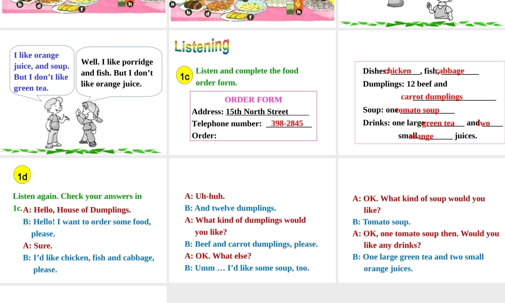 Unit 10 I’d like some noodles perion 3课件2