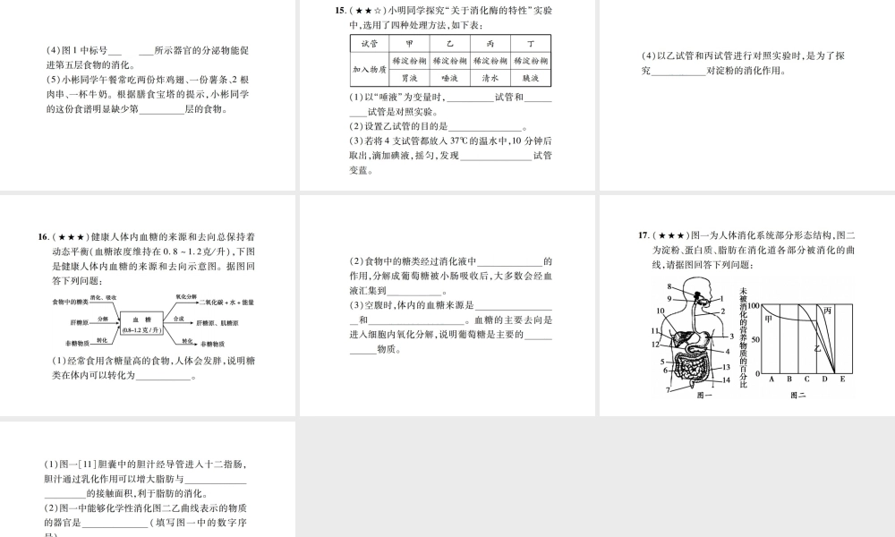 PK中考（江西专用）中考生物 同步高效集训（十一）课件-人教级全册生物课件