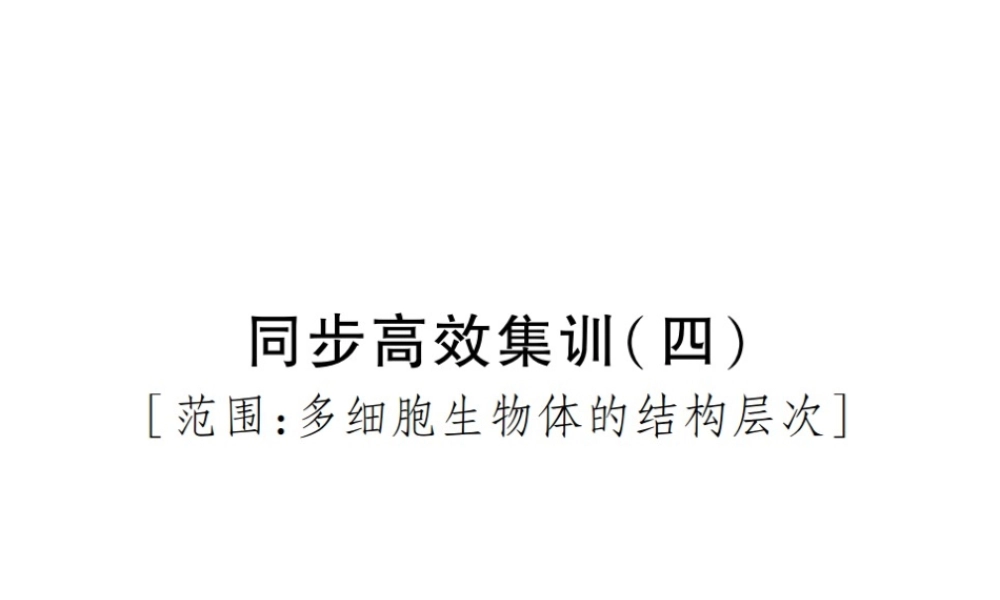 PK中考（江西专用）中考生物 同步高效集训（四）课件-人教版初中九年级全册生物课件
