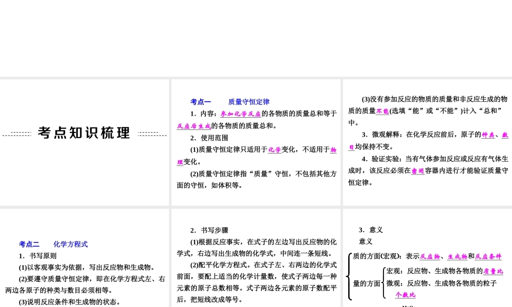 【中考备战策略】2015年中考科学总复习 专题30 化学反应的应用（考点知识梳理+中考典例精析+考点训练）课件 浙教版