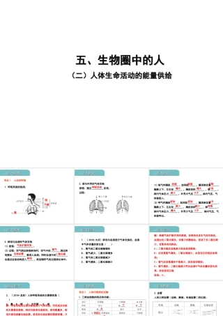 PK中考（江西专用）中考生物 五（二）人体生命活动的能量供给习题课件-人教版初中九年级全册生物课件