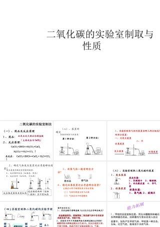 【倍速课时学练】2014九年级化学上册 第六章《到实验室去 二氧化碳的实验室制取与性质》课件 （新版）鲁教版