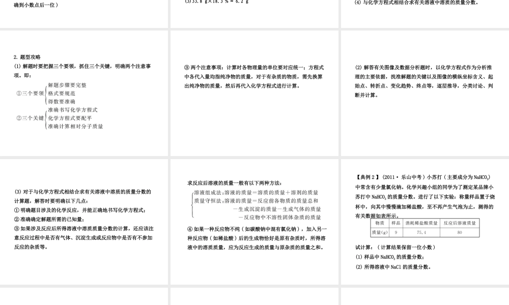 【全程复习方略】2013版中考化学 专项五 化学计算配套课件 沪教版