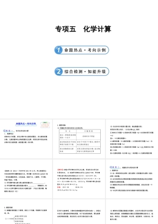 【全程复习方略】2013版中考化学 专项五 化学计算配套课件 沪教版