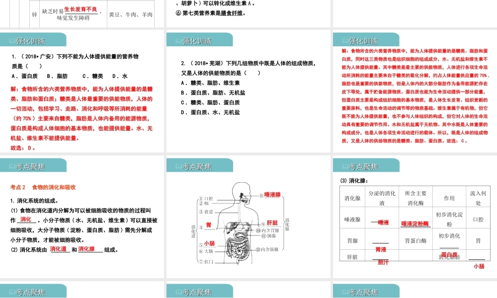 PK中考（江西专用）中考生物 五（一）人的食物来源于环境（一）习题课件-人教级全册生物课件