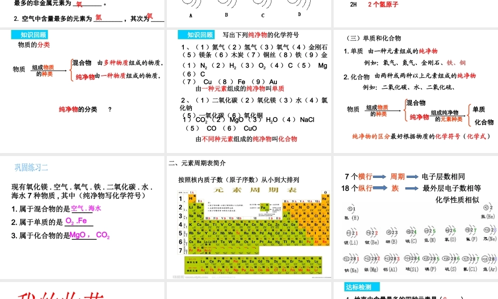 【倍速课时学练】2014九年级化学上册《2.4 元素》课件 （新版）鲁教版