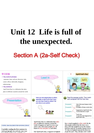 Unit 12 Section B (2a-Self Check)课件