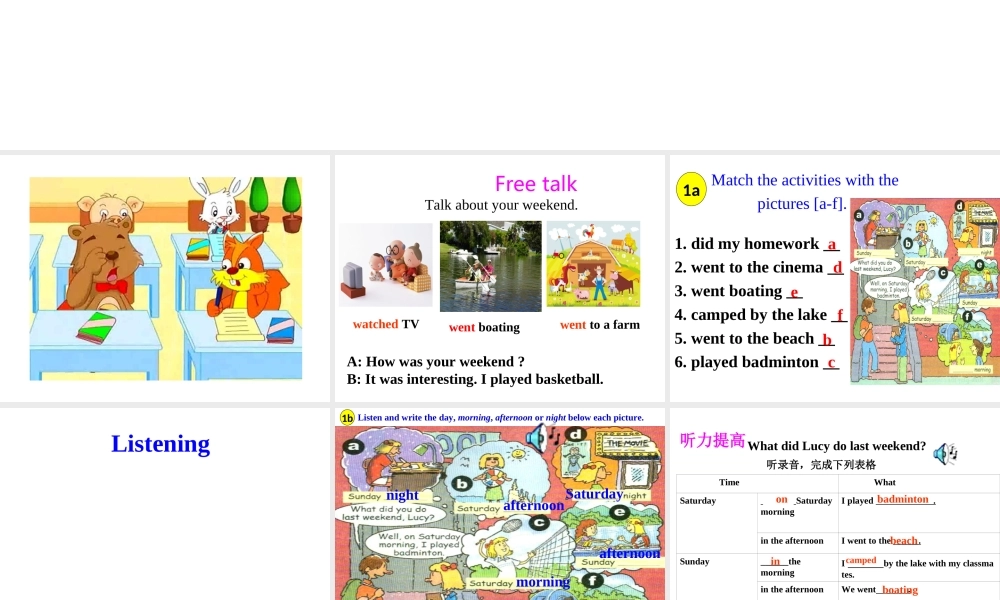 Unit 12 What did you do last weekend Period 1课件1