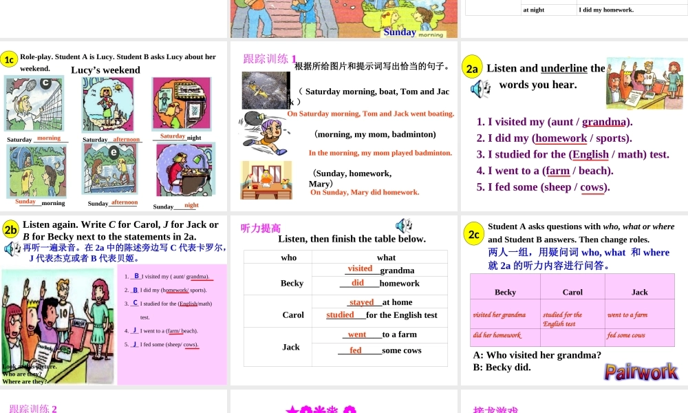 Unit 12 What did you do last weekend Period 1课件1