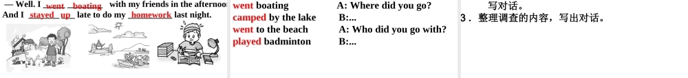 Unit 12 What did you do last weekend Period 1课件1