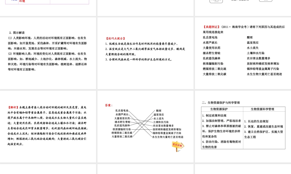 【全程复习方略】2013版中考生物 第14章 人在生物圈中的义务配套课件 北师大版