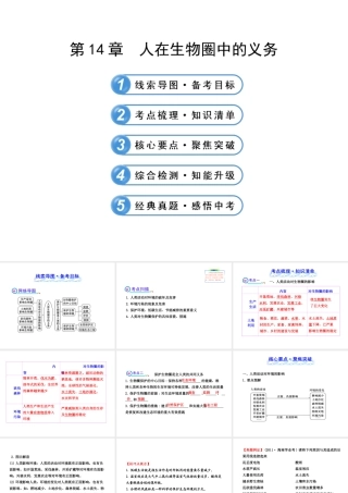 【全程复习方略】2013版中考生物 第14章 人在生物圈中的义务配套课件 北师大版