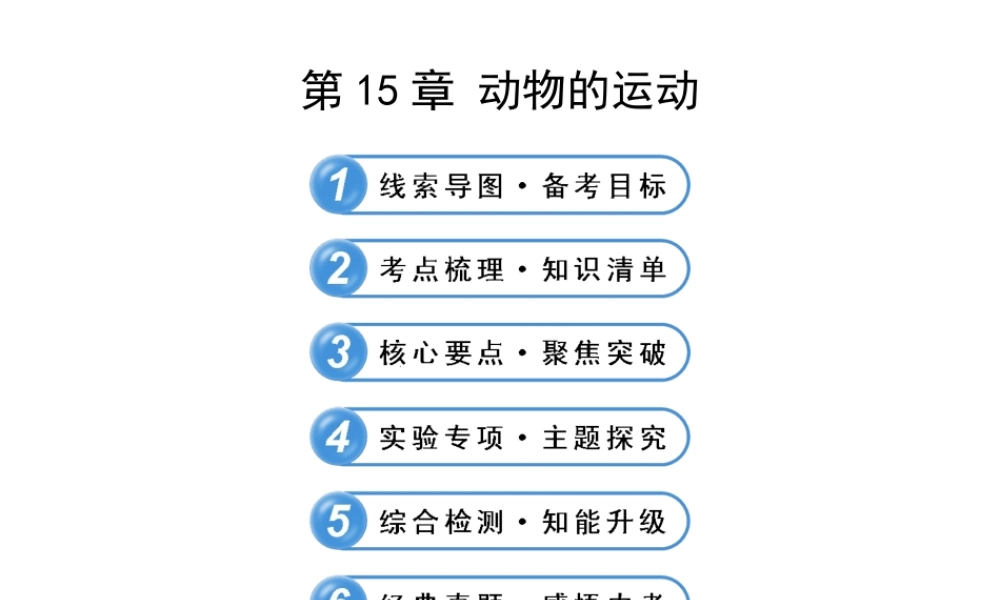 【全程复习方略】2013版中考生物 第15章 动物的运动配套课件 北师大版