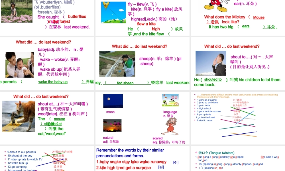 Unit 12 What did you do last weekend生词课课件