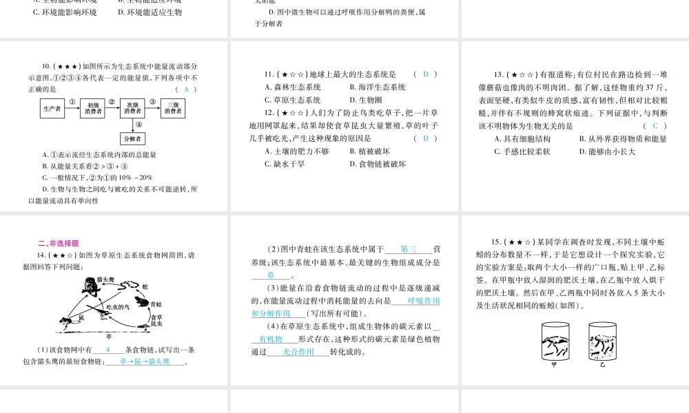 PK中考（江西专用）中考生物 专项提升突破篇 专项二 生物与环境课件-人教级全册生物课件