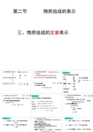 【倍速课时学练】2014九年级化学上册《4.2 物质组成的表示》课件3 （新版）鲁教版