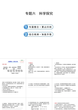 【全程复习方略】2013版中考生物 专题六 科学探究配套课件 北师大版