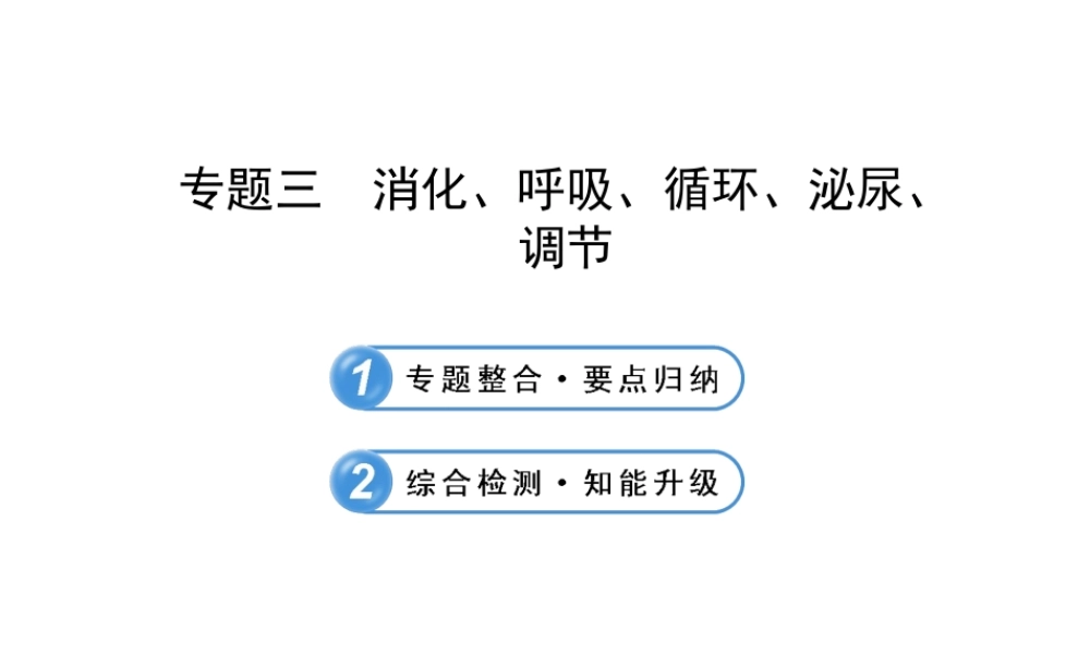 【全程复习方略】2013版中考生物 专题三 消化、呼吸、循环、泌尿、调节配套课件 北师大版