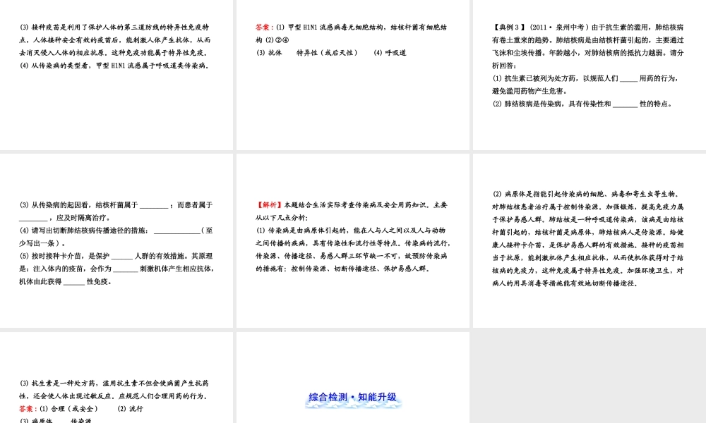 【全程复习方略】2013版中考生物 专题五 健康地生活配套课件 北师大版