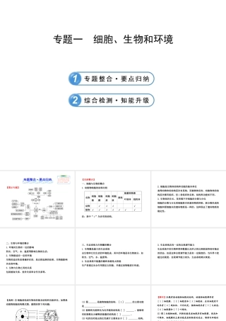 【全程复习方略】2013版中考生物 专题一 细胞、生物和环境配套课件 北师大版