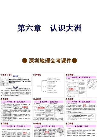 【中考宝典】（深圳地区专版）2014届中考地理 第六章 认识大洲会考课件 