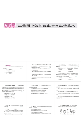 PK中考（江西专用）中考生物 专项提升突破篇 专项五 生物圈中的其它生物与生物技术课件-人教版初中九年级全册生物课件