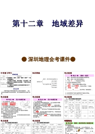 【中考宝典】（深圳地区专版）2014届中考地理 第十二章 地域差异会考课件 