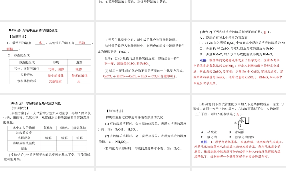 【优化课堂】2012年九年级化学 第九单元 课题1 溶液的形成课件 新人教版
