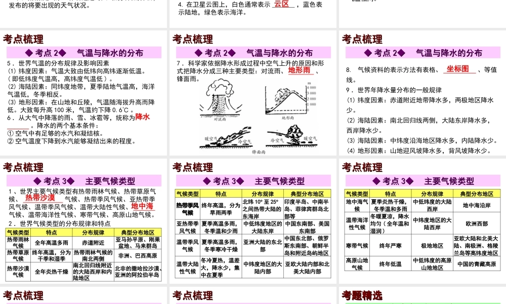 【中考宝典】（深圳地区专版）2014届中考地理 第四章 气候会考课件 