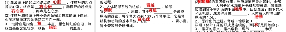 【中考宝典】（深圳地区专版）2014届中考生物 第四单元 生物圈中的人会考课件