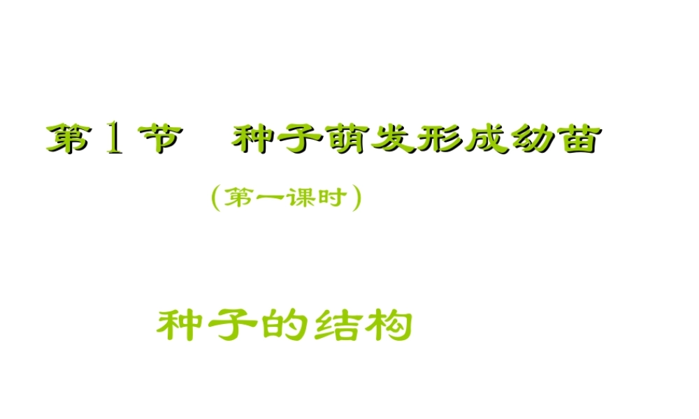 2018年七年级生物上册 6.1 种子萌发形成幼苗课件 （新版）北师大版