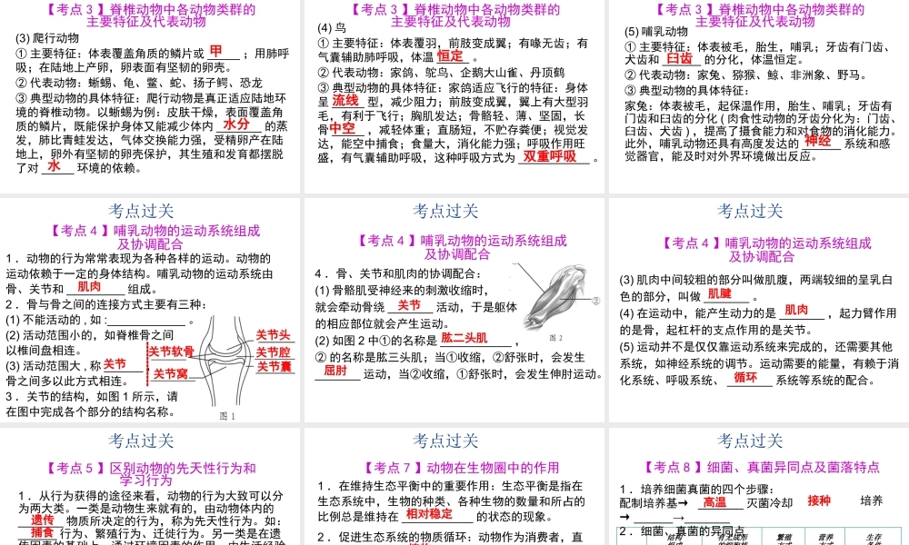 【中考宝典】（深圳地区专版）2014届中考生物 第五单元 生物圈中的其他生物会考课件