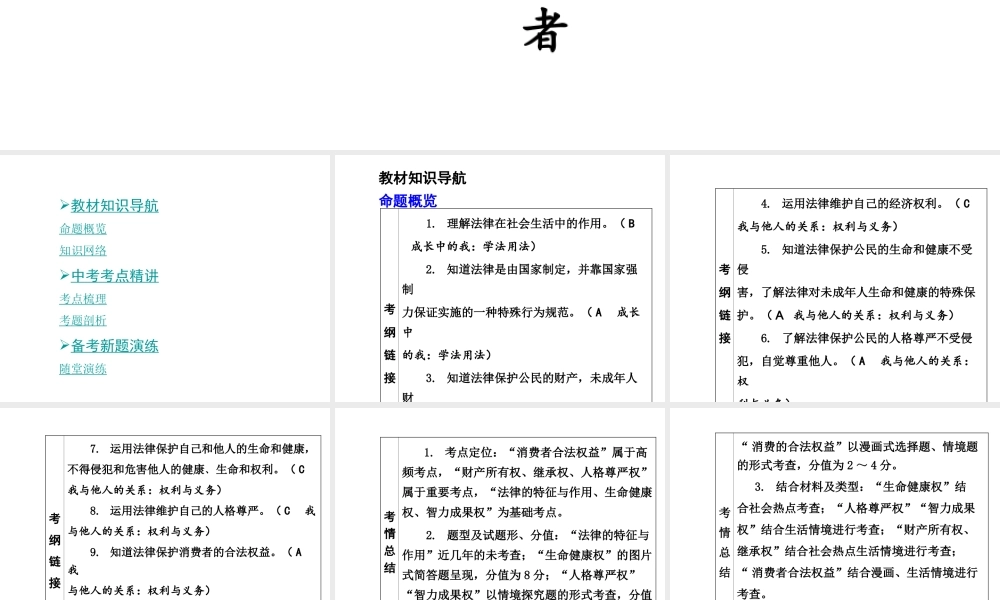 【中考面对面】安徽省2015届中考政治总复习 第一部分 教材知识梳理 八上 第三单元 我有署名权 做合格的消费者课件 人民版