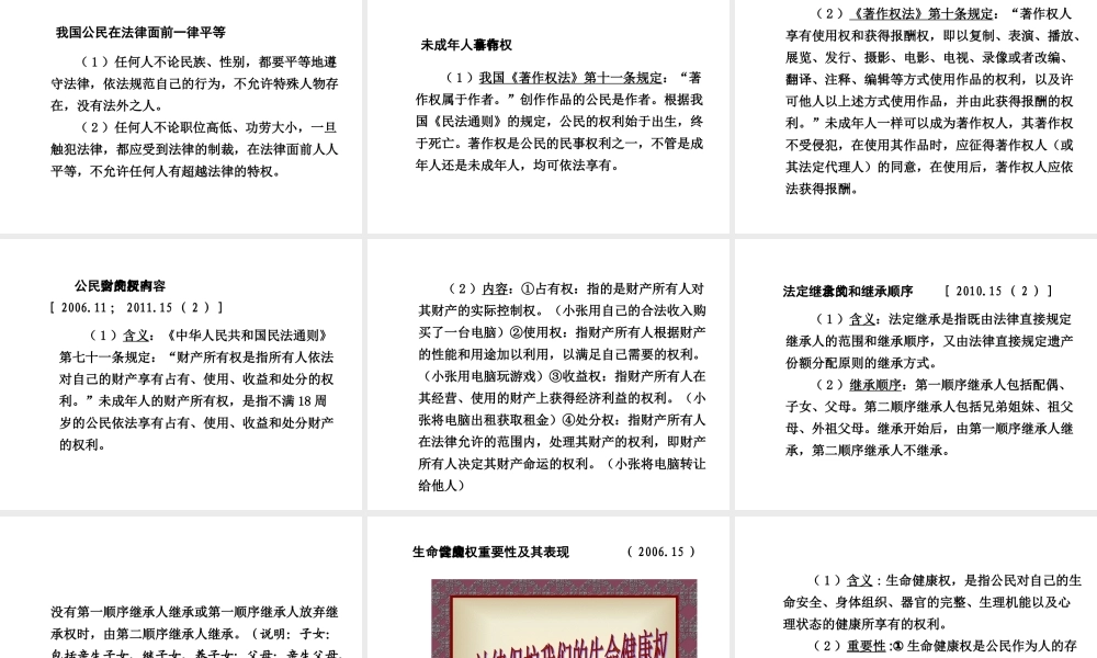 【中考面对面】安徽省2015届中考政治总复习 第一部分 教材知识梳理 八上 第三单元 我有署名权 做合格的消费者课件 人民版