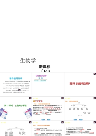 【中考复习方案】（包头）中考生物总复习 第五单元 生物的多样性及其保护课件（考点聚焦+规律与方法） 新人教版